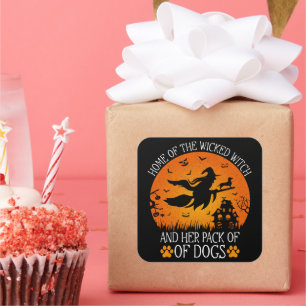 Adesivo Quadrado Casa Da Bruxa Malvada E Seu Pacote De Cães Legal