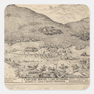 Adesivo Quadrado Casa da cascata no lago Dunmore