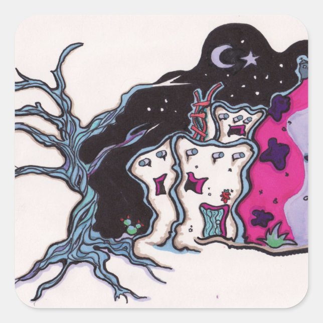 Adesivo Quadrado Casa da Noite (Frente)