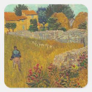 Adesivo Quadrado Casa da quinta de Vincent van Gogh em Provence,