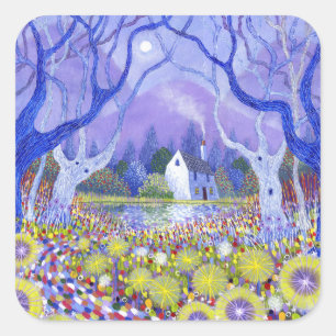 Adesivo Quadrado Casa de campo de madeira 2013