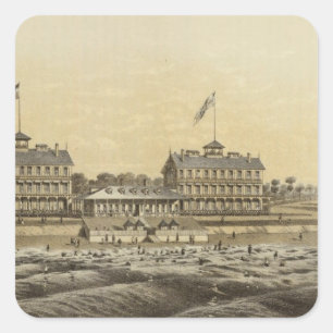 Adesivo Quadrado Casa de praia, mar Girt, Monmouth Co, NJ