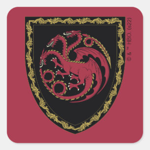 Adesivo Quadrado CASA DO DRAGÃO   House Targaryen Crest