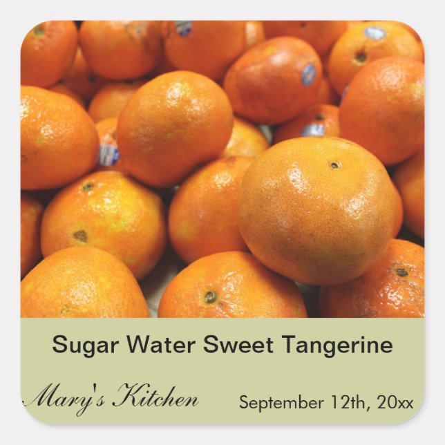 Adesivo Quadrado Casa feita de açúcar água doce tangerina (Frente)