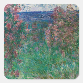 Adesivo Quadrado Casa nos Rosas, Monet