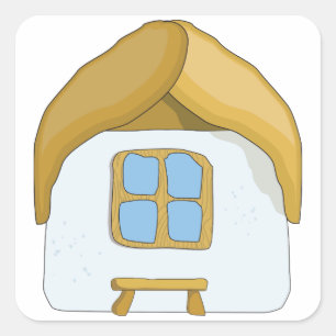 Adesivo Quadrado Casa pequena e bonita