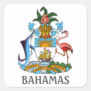 Adesivo Quadrado Casaco de armas - Bahamas