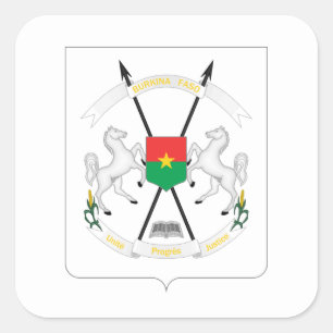 Adesivo Quadrado Casaco de Armas Burkina Faso