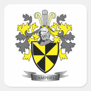 Adesivo Quadrado Casaco de armas da Campbell Family Crest