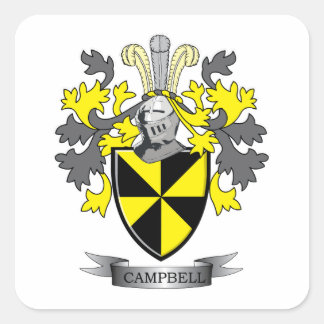 Adesivo Quadrado Casaco de armas da Campbell Family Crest