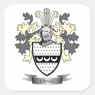 Adesivo Quadrado Casaco de armas da Craig Family Crest