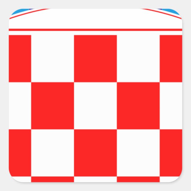 Adesivo Quadrado Casaco de armas da Croácia, Emblem croata, Hrvatsk (Frente)