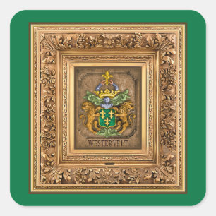 Adesivo Quadrado Casaco de Armas da Família Van Westervelt Neerland