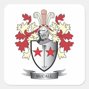 Adesivo Quadrado Casaco de armas da McCall Family Crest
