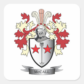 Adesivo Quadrado Casaco de armas da McCall Family Crest