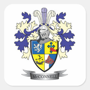 Adesivo Quadrado Casaco de armas da McConnell Family Crest