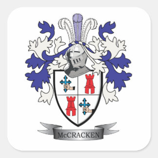 Adesivo Quadrado Casaco de armas da McCracken Family Crest