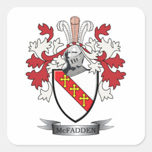 Adesivo Quadrado Casaco de armas da McFadden Family Crest