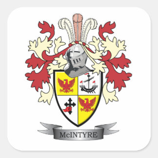 Adesivo Quadrado Casaco de armas da McIntyre Family Crest