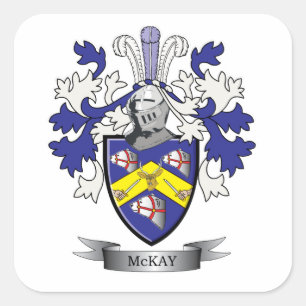 Adesivo Quadrado Casaco de armas da McKay Family Crest