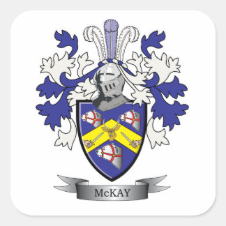 Adesivo Quadrado Casaco de armas da McKay Family Crest