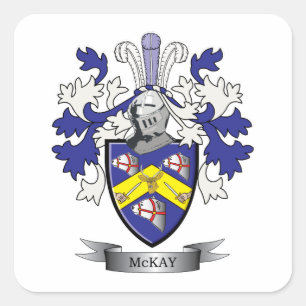 Adesivo Quadrado Casaco de armas da McKay Family Crest