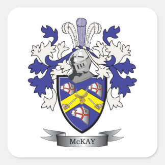 Adesivo Quadrado Casaco de armas da McKay Family Crest
