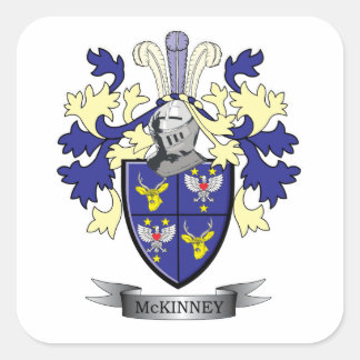 Adesivo Quadrado Casaco de armas da McKinney Family Crest