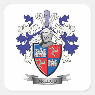 Adesivo Quadrado Casaco de armas da McLeod Family Crest