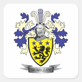 Adesivo Quadrado Casaco de armas da McMillan Family Crest