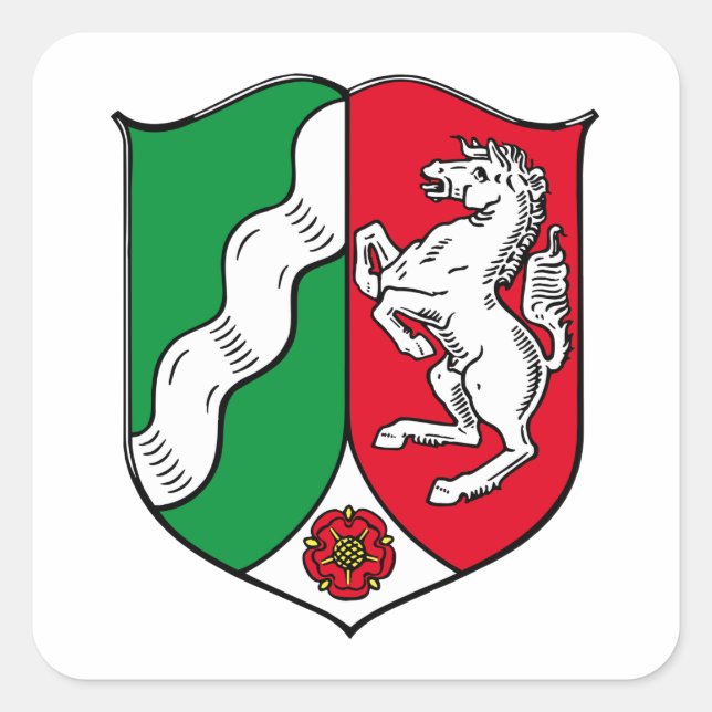 Adesivo Quadrado Casaco de Armas da Renânia do Norte-Vestefália (Al (Frente)
