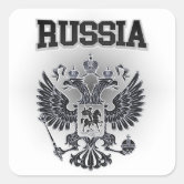 Adesivo Quadrado Rússia Bandeira Emblem Federação Russa