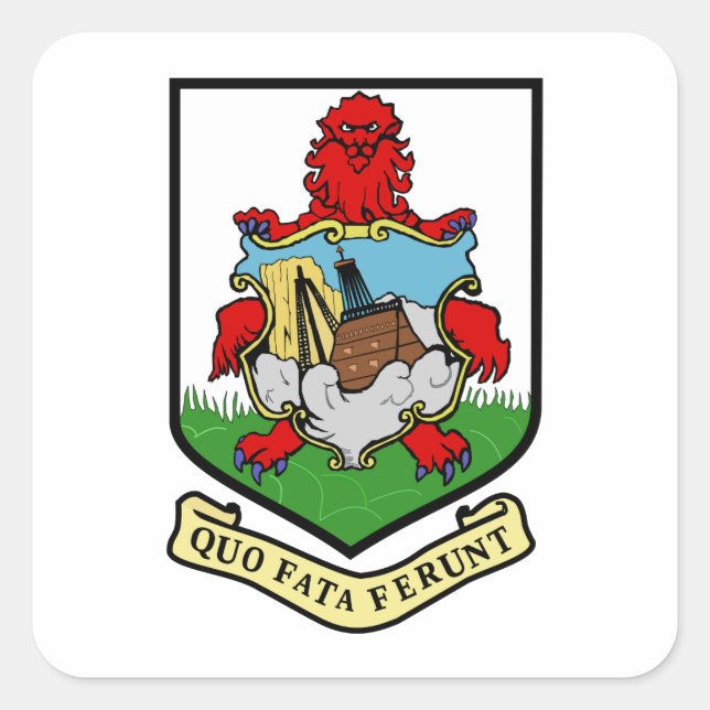 Adesivo Quadrado Casaco de Armas das Bermudas (Frente)