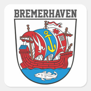 Adesivo Quadrado Casaco de Armas de Bremerhaven, Alemanha