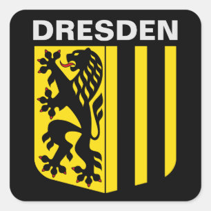 Adesivo Quadrado Casaco de Armas de Dresden, Alemanha