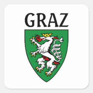 Adesivo Quadrado Casaco de Armas de Graz - ÁUSTRIA