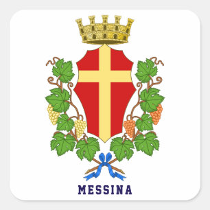 Adesivo Quadrado Casaco de armas de Messina, Sicília