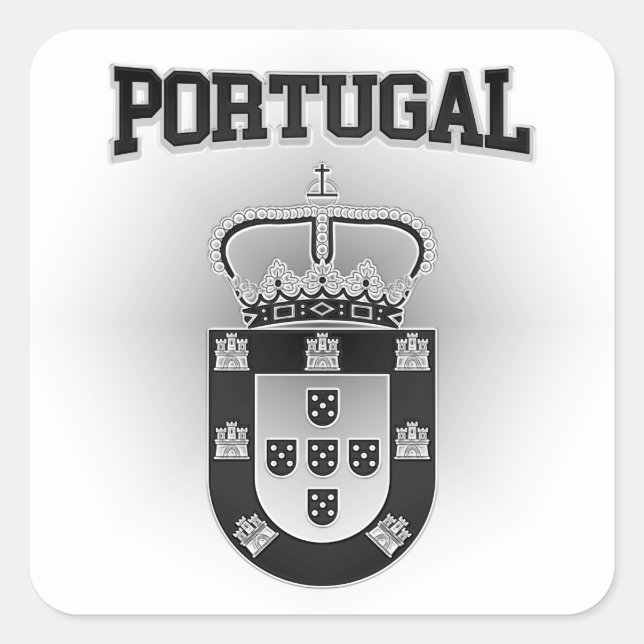 Adesivo Quadrado Casaco de armas de Portugal (Frente)