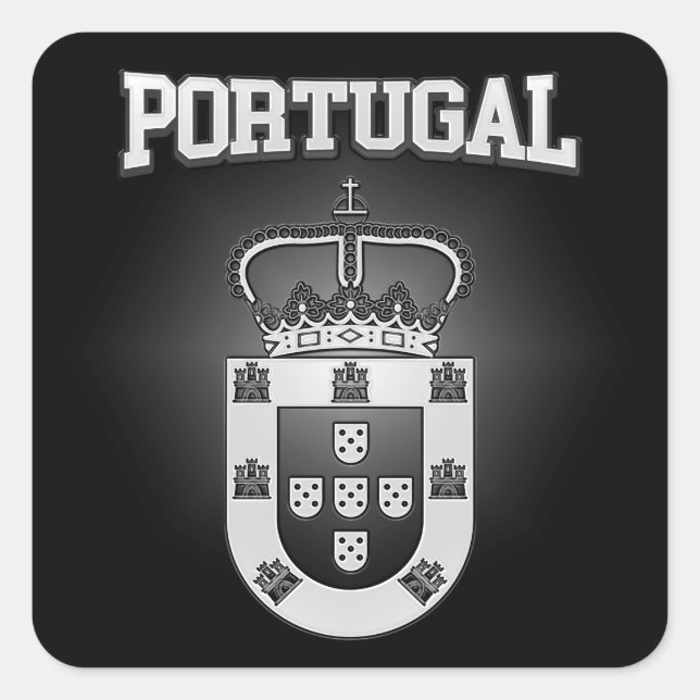 Adesivo Quadrado Casaco de Armas de Portugal (Frente)