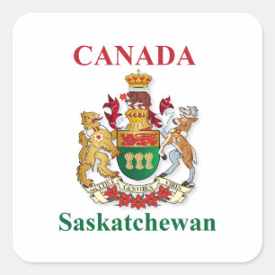 Adesivo Quadrado casaco de armas de Saskatchewan