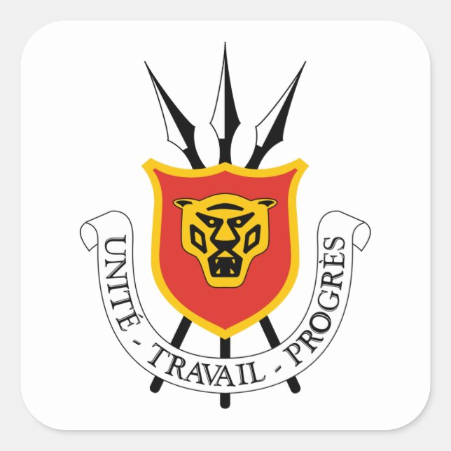Adesivo Quadrado Casaco de Armas do Burundi, Bandeira do Burundi (Frente)