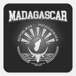 Adesivo Quadrado Casaco de Armas Madagáscar
