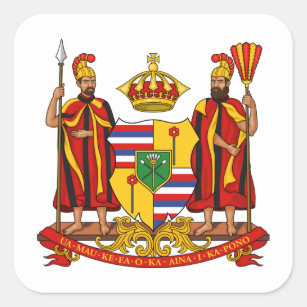 Adesivo Quadrado Casaco de Armas Real do Reino do Havaí