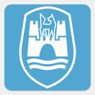 Adesivo Quadrado Casaco de Armas Wolfsburg (branco)