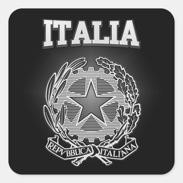 Adesivo Quadrado Casaco de Arms Italia (Frente)