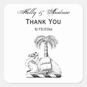 Adesivo Quadrado Casaco de Braços de Palmeira Heráldica de Camelo