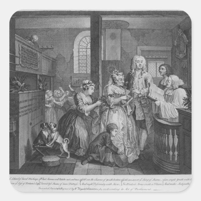 Adesivo Quadrado Casado com um velho ajudante (Frente)