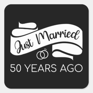 Adesivo Quadrado Casados há 50 Anos V