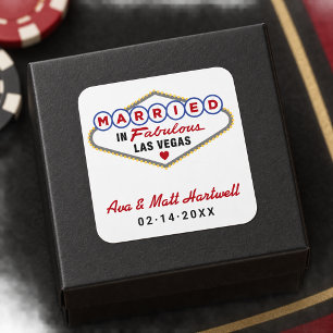 Adesivo Quadrado Casados no Fabuloso Las Vegas Monograma de Casamen