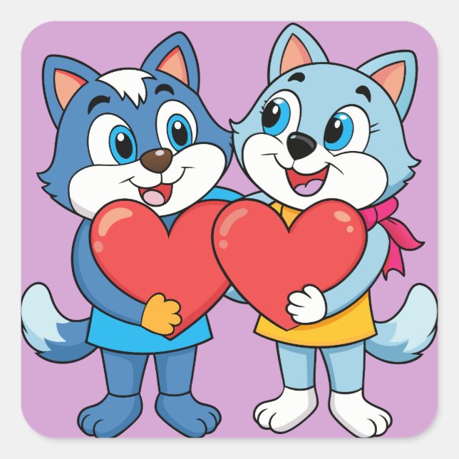 Adesivo Quadrado Casais de Critério de Corte (Frente)